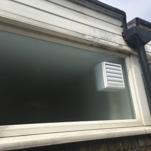 Electric fan fitted in Obscure Toughened Glass