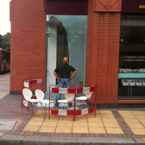 Broken toughened glass