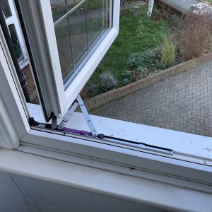 Fire Escape Hinges fitted in PVC frame